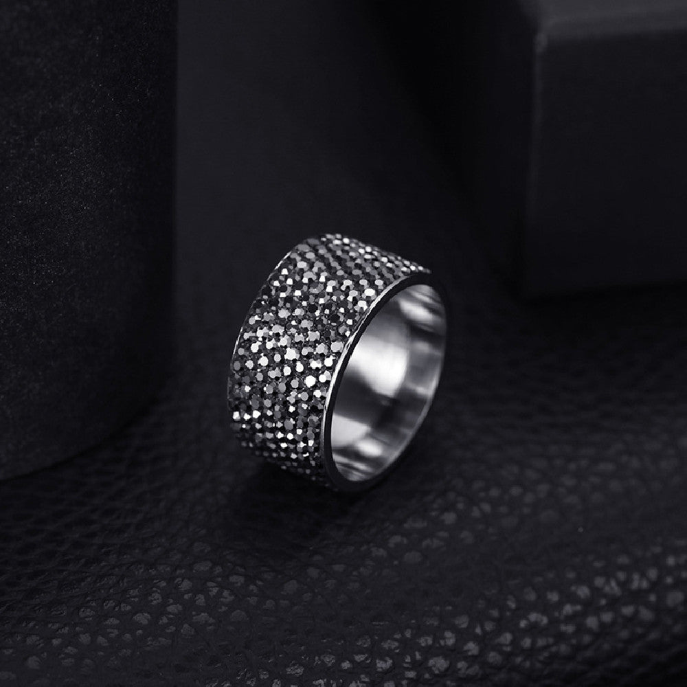 Mens Titanium Steel Diamond Ring Electroplated Durable Modern Jewelry For Everyday Wear Plus Special Occasions