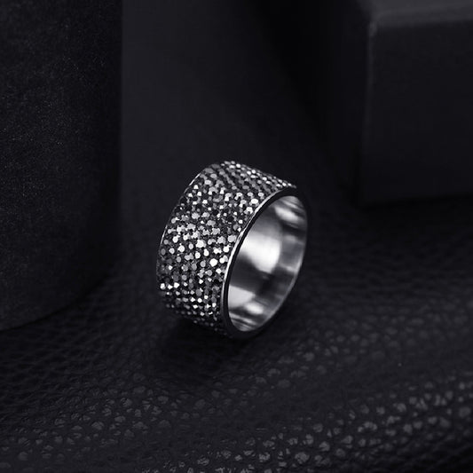Mens Titanium Steel Diamond Ring Electroplated Durable Modern Jewelry For Everyday Wear Plus Special Occasions