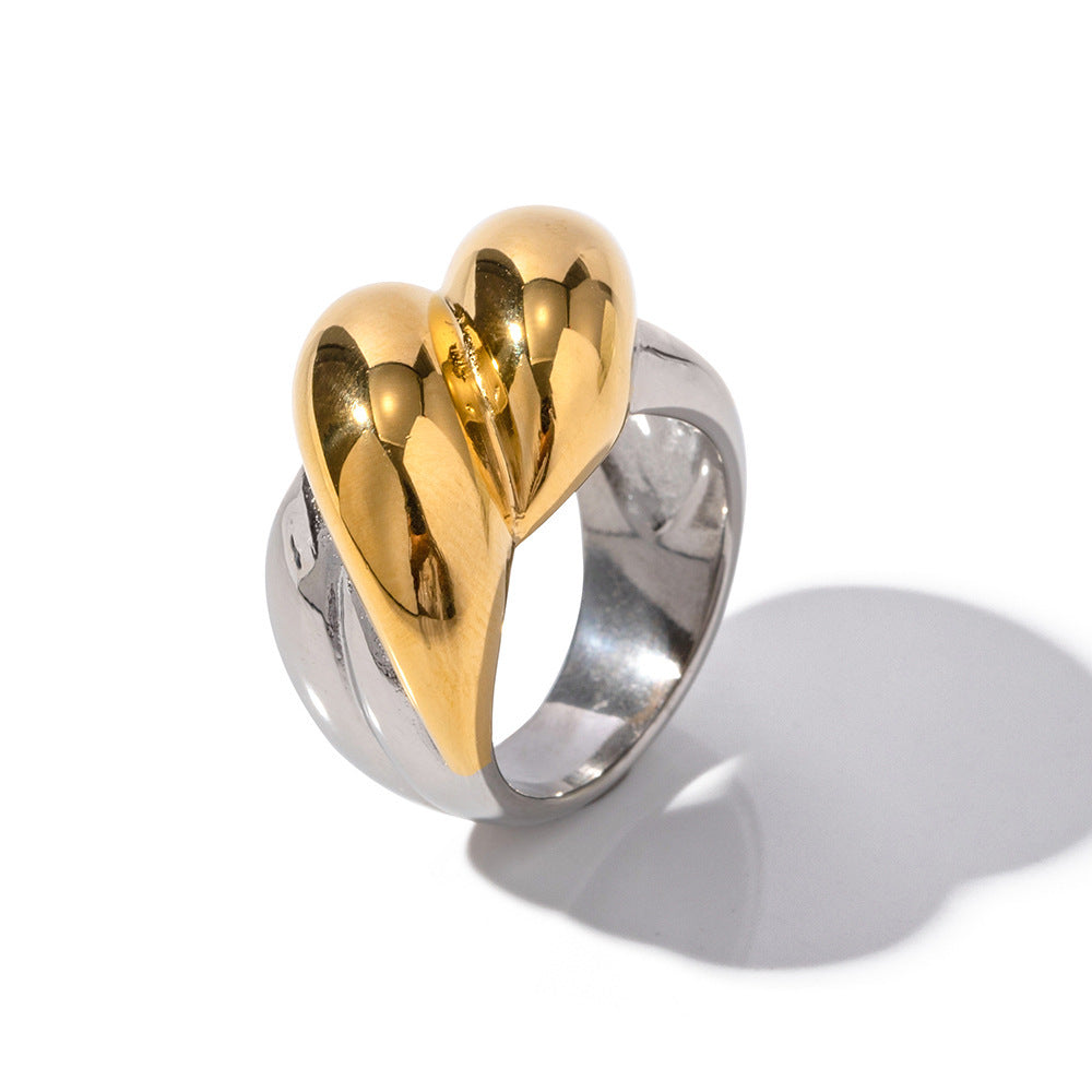 Gold Womens Circle Geometry Ring Stainless Steel Electroplated For Her Gift No 6 No 7 No 8 Sizes 6 7 8 For Her