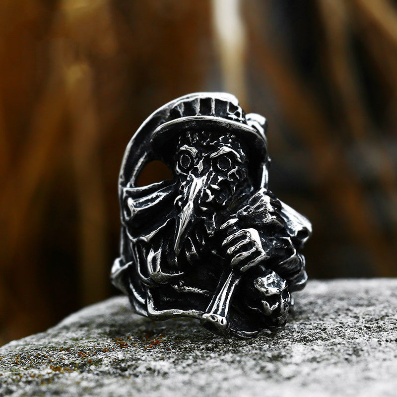 Titanium Steel Skull Ring For Men Women Retro Gothic Biker Fashion Accessory Skull Design Ring For Everyday Wear