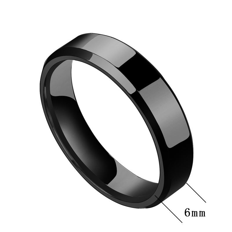 Stainless Steel Couple Rings For Him And Her Geometric Unmounted Ring Set Matching Bands Blue Black Gold Steel