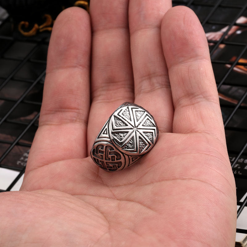 Norse Inspired Stainless Steel Ring For Men European American Style Titanium Finish Jewelry Gift Idea Everyday Style For Men