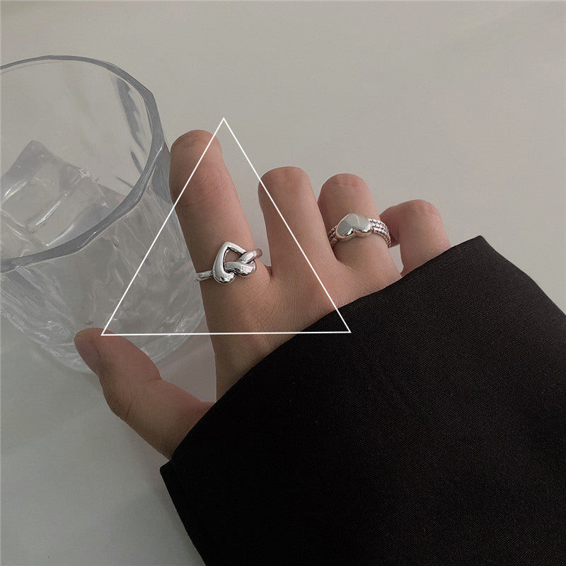 Handmade Copper Heart Ring Korean Style Jewelry Gift For Women Fashion Accessory Elegant Statement Piece Today