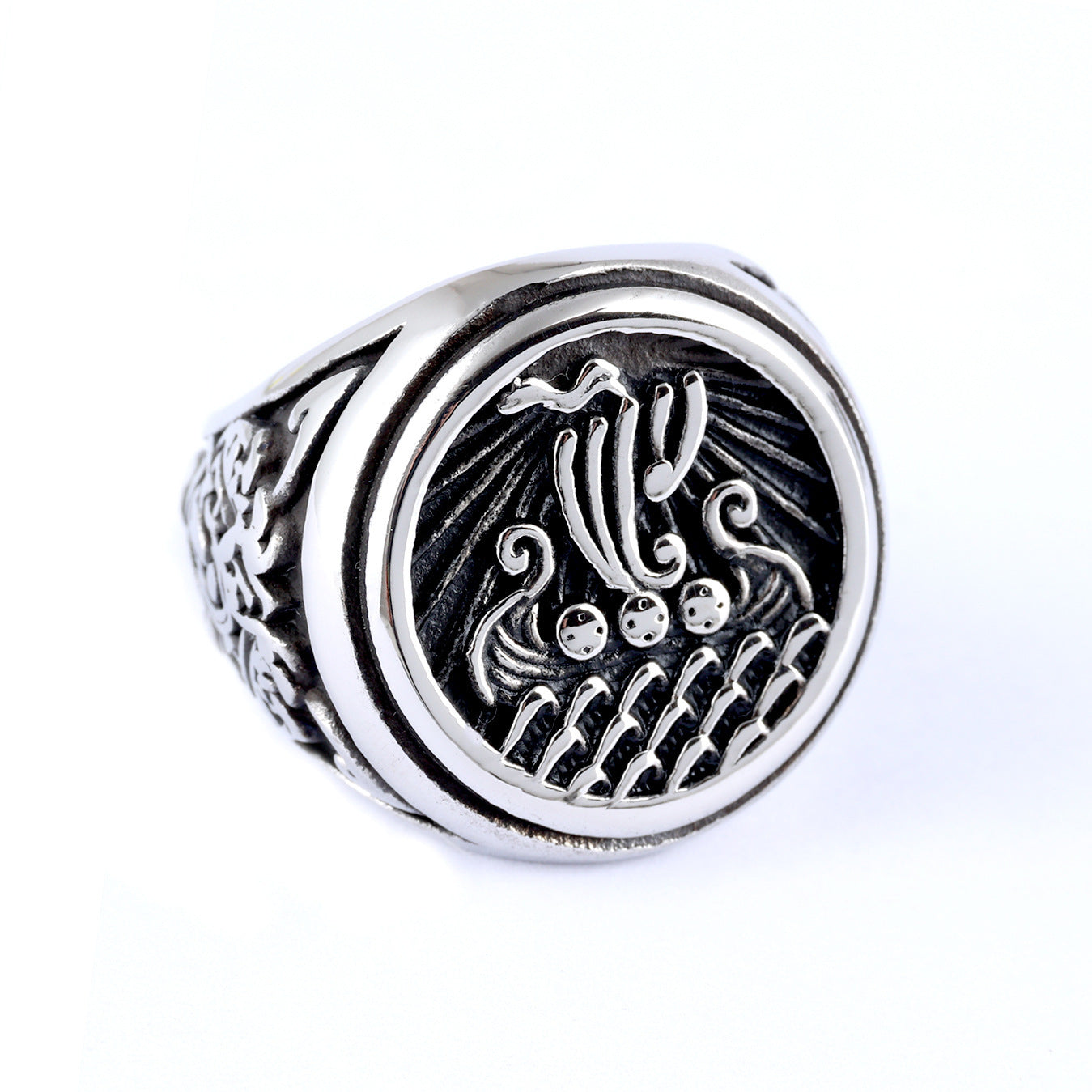 Nautical Seal Ring Alloy Jewelry for Women Sea Totem Design Fashion Everyday Wear Accessory Sizes 7 8 9 10 11 12 13