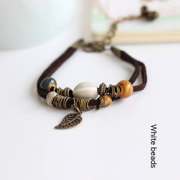 Bohemian Ceramic Woven Beaded Bracelet Circular Design Adjustable Length for Women Boho Bracelet Accessory Today