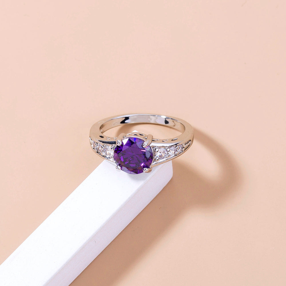 Womens Adjustable Copper Ring with Cubic Zirconia Elegant European Design Light Luxury Ring for Women Zirconia Zirconia