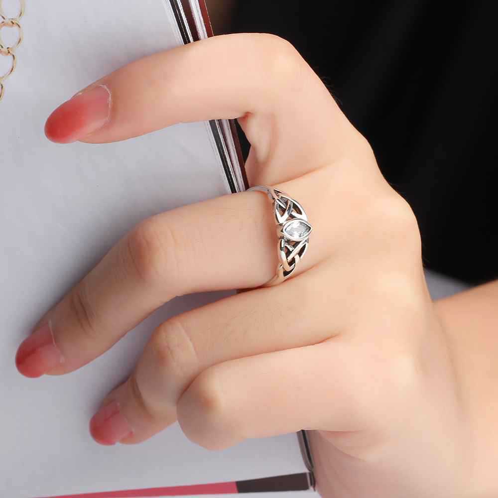 Vintage 925 Sterling Silver Ring With Cubic Zirconia Inlay Geometry Design For Women Jewelry Gift For Weddings