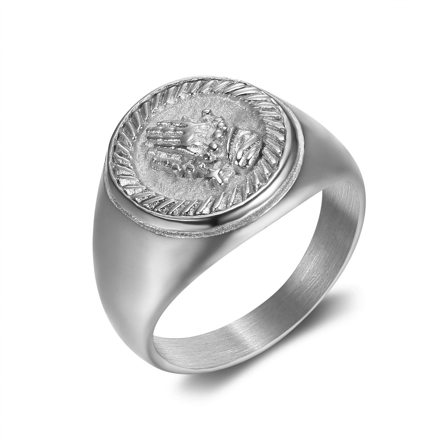 Nordic Style Unisex Ring Stainless Steel Titanium Polished Finish Minimalist Jewelry Sizes Five Through Twelve