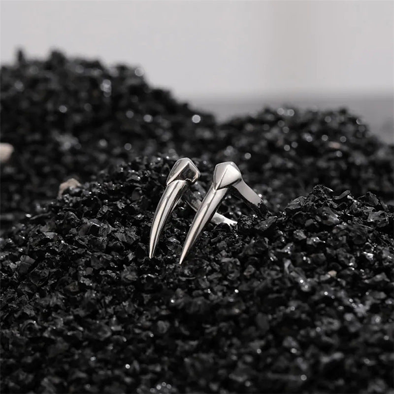 Geometric Adjustable Alloy Ring Electroplated Silver Jewelry Pointed Statement Ring Europe And Americas Styles
