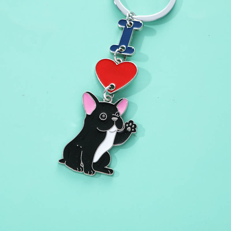 Durable Metal Dog Pendant Keychain For Women And Men Dog Lover Gift Purse Charm Bag Decoration Keyring Stylish