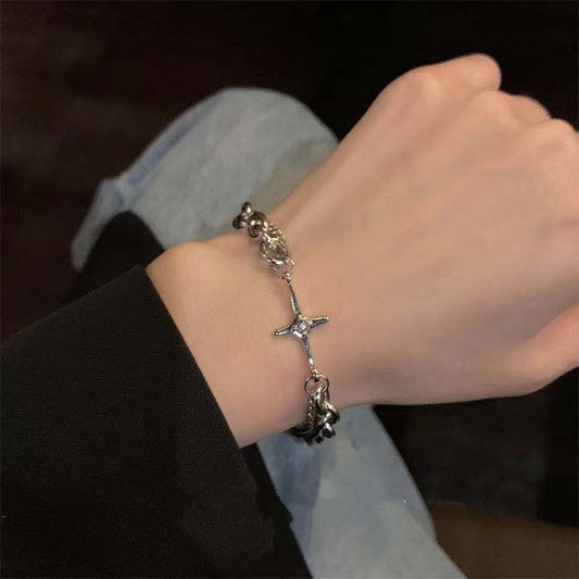 Unisex Star Charm Bracelet Electroplated Alloy Jewelry Retro Style Length 15cm Iron Sheet Everyday Jewelry Now