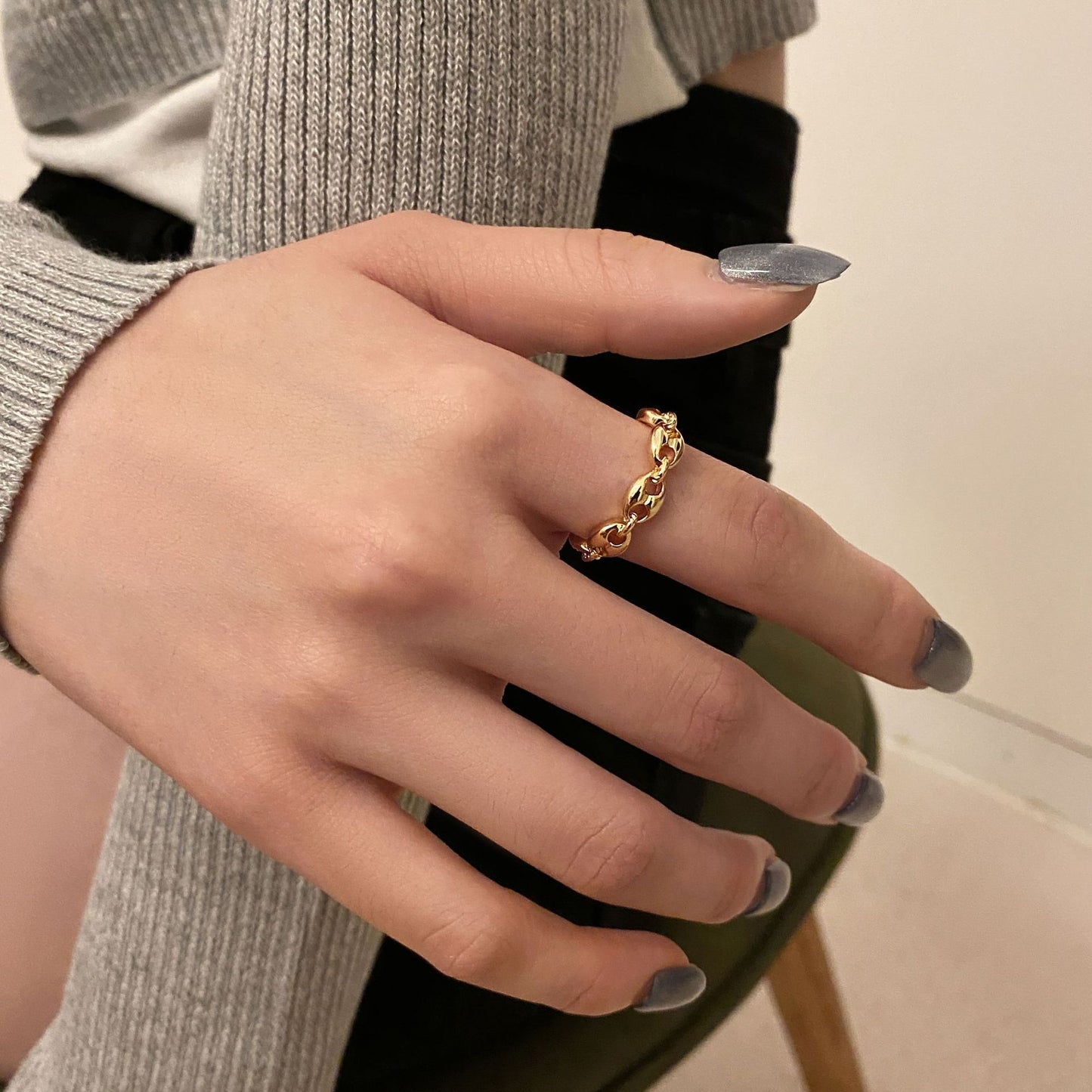 Silver Plated Geometric Ring For Women Adjustable Opening Retro Style Jewelry Gift Fashionable Accessory For Everyday