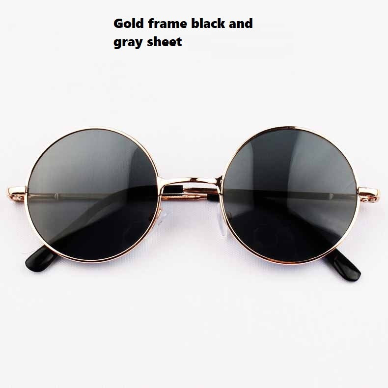 Unisex Retro Round Sunglasses With Metal Frame And Spring Leg Design UV400 Protection For Driving No Polarized