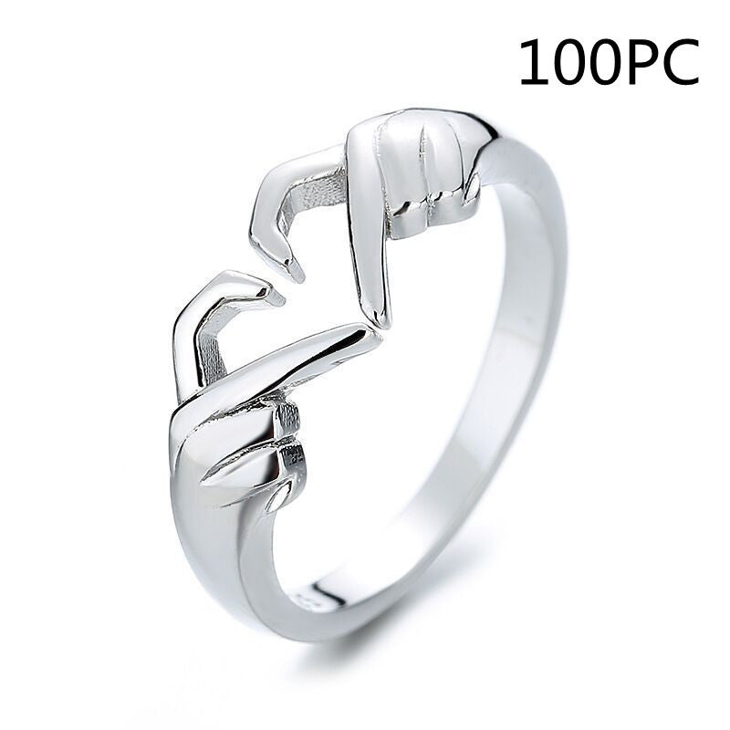 Womens Copper Heart Ring Adjustable Open Design Electroplated Silver Or Gold Fashion Jewelry Simple Thin Band Accessory