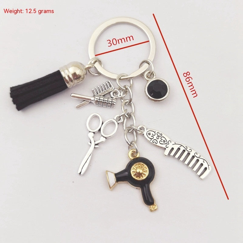 Mini Tassel Diamond Accent Keychain Zinc Alloy Construction For Keys And Bags Versatile Everyday Accessory Kit