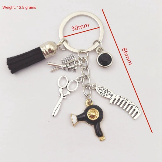 Mini Tassel Diamond Accent Keychain Zinc Alloy Construction For Keys And Bags Versatile Everyday Accessory Kit