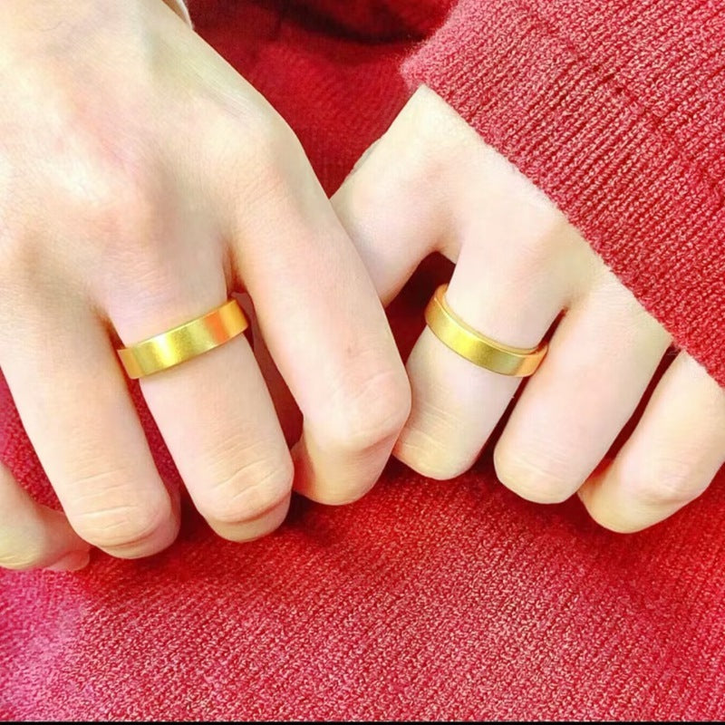 Titanium Steel Ring for Men Frosted Matte Finish Polished Carved Design Band 4mm Wide 2mm Thick Fashion Style