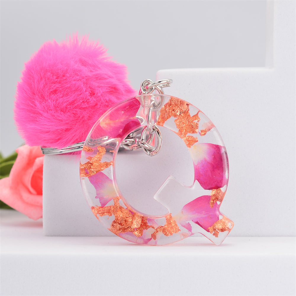 Resin Alphabet Initial Keychain A To Z Drip Glue Korean Style For Women And Girls Lightweight Resin Charm Gift