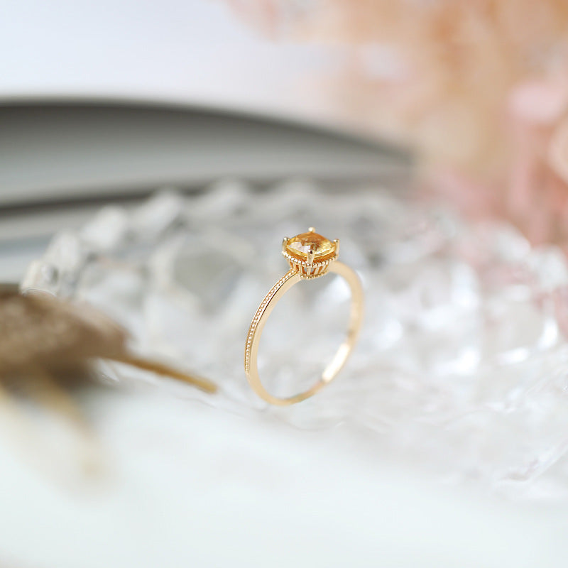 Womens Fashion Ring Gold Plated Square Ring Index Finger Silver Base Metal Simple Design Jewelry Everyday Wear