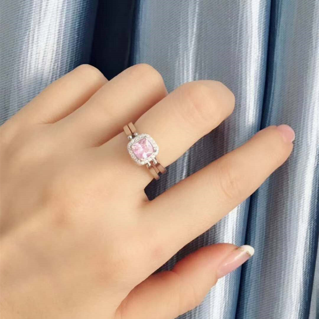 Adjustable Copper Ring Heart Design With Alloy Gemstones Electroplated Finish Fashion Jewelry Gift For Her Gift