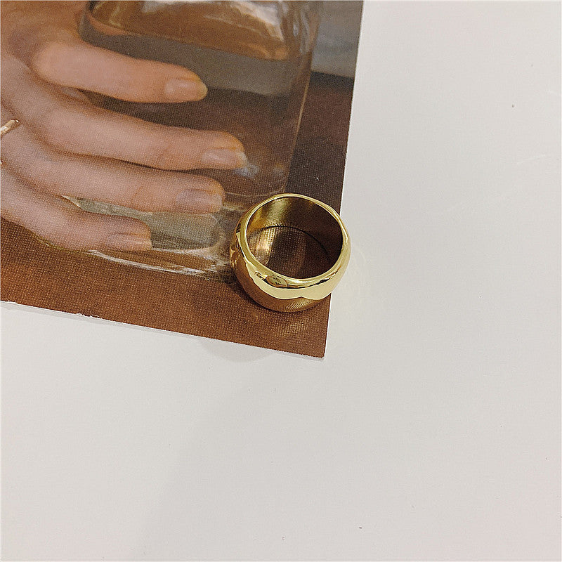 Unisex Ring Wavy Curve Geometric Alloy Metal Glossy Electroplated Fashion Jewelry Elegant Modern Durable Versatile