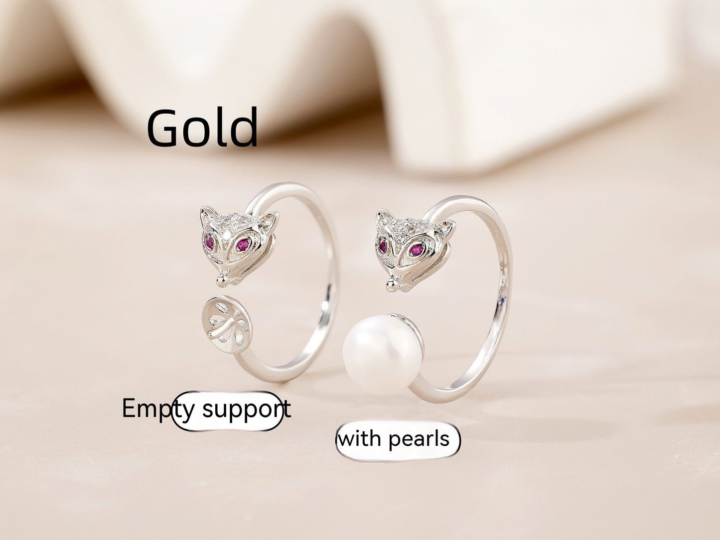 Women Ring With Freshwater Pearls Gold Or White Gold Frame Elegant For Wedding Banquet And Daily Wear Everyday