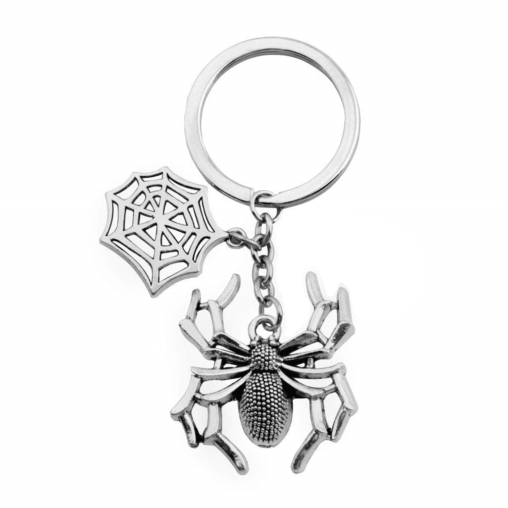 Metal Spider Web Key Chain Vintage Gothic Pendant Key Ring For Bags Purses Backpacks Unique Spiderweb Keychain