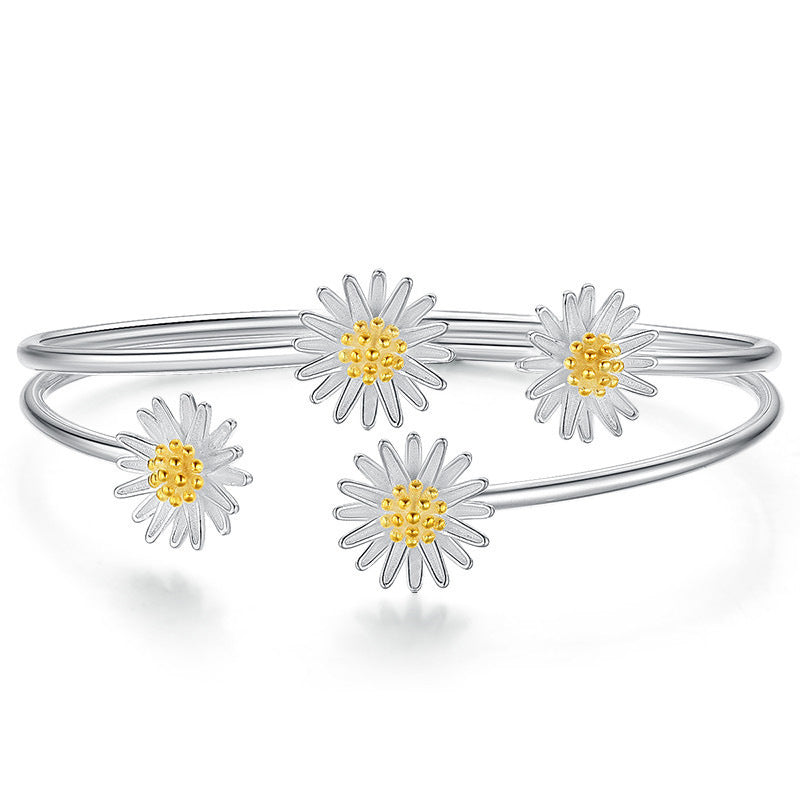 Personalized 925 Silver Plated Chrysanthemum Bracelet For Women Copper Base With Elegant Flower Design For Any Occasion