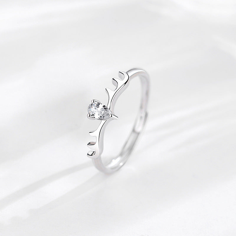 Couple Zodiac Rings for Women and Men Adjustable Opening with Micro Inlaid Zircon Stones 925 Silver Anniversary