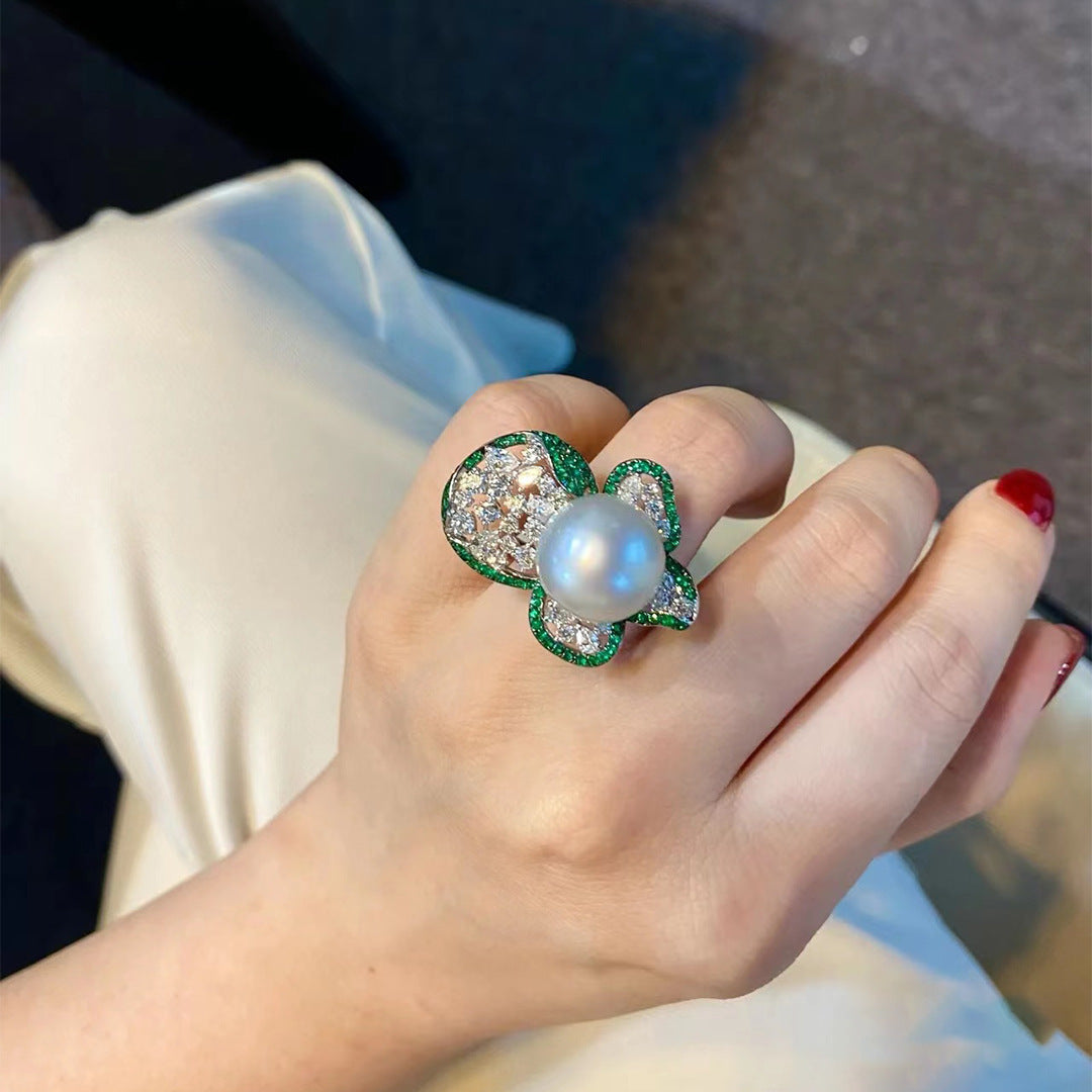 Women's Colorful Petal Ring