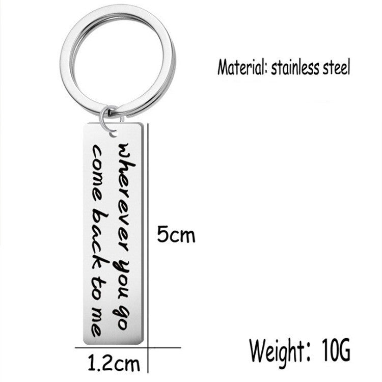 Stainless Steel Initial Letter Keychain Pendant For Women And Men Alphabet Charm Keyring Polished Key Chain Decoration