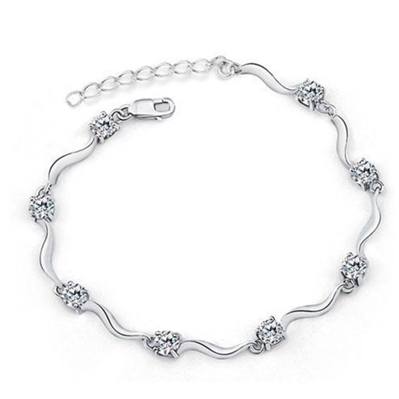 Womens Copper Bamboo Bracelet Geometric Electroplated Jewelry Korean Fashion Anniversary Gift Trade Fair for Travel