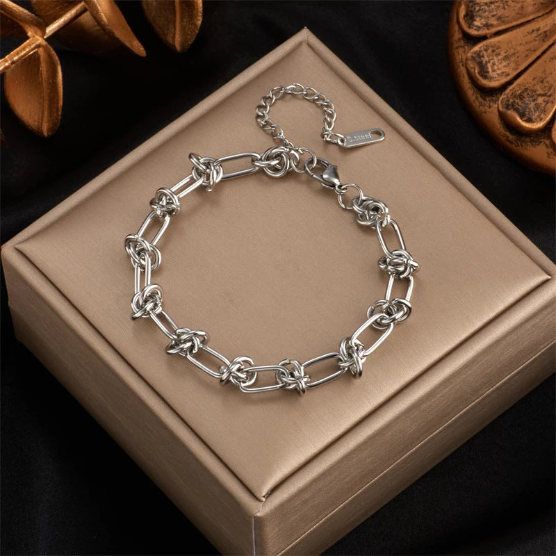 Women Titanium Steel Rectangular Bracelet Buckle Clasp Silver Bracelet Gold Bracelet Fashion Jewelry Treatment