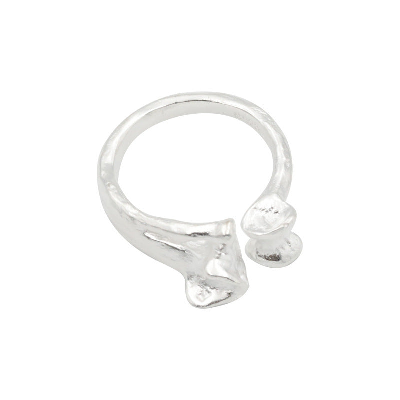 Sterling Silver Ring Geometric Retro Exaggerated Design Fashion Ring Korean Style Statement Gift Rings Forever