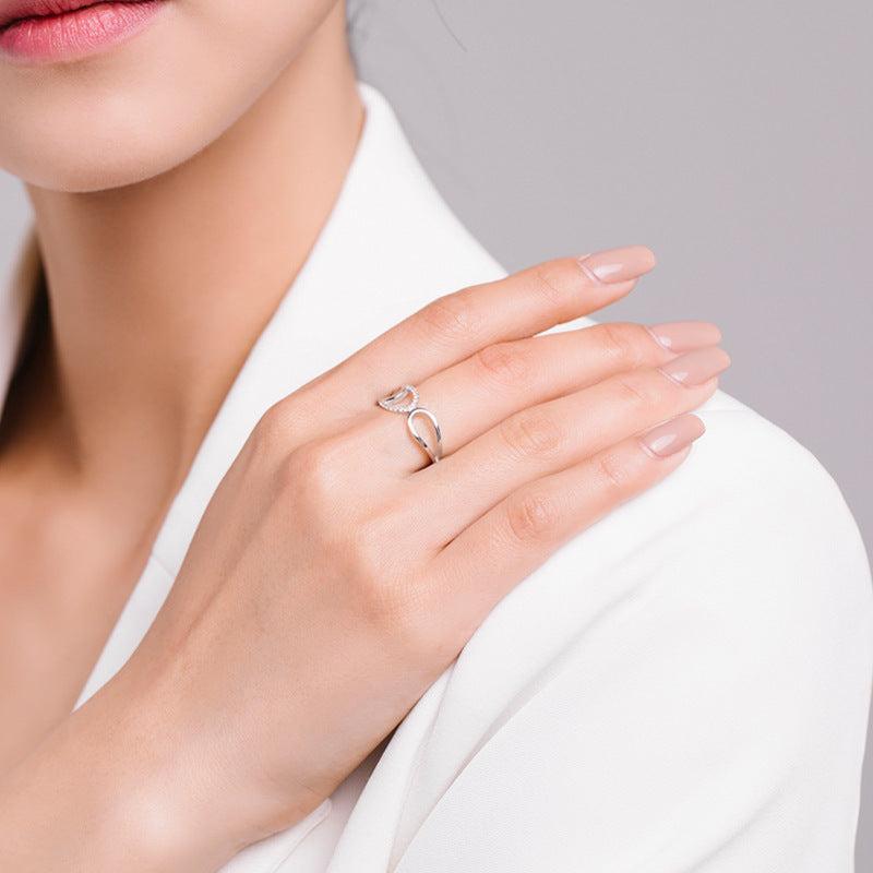 Womens Sterling Silver Ring Geometric Lines S925 Jewelry For Women Gift For Her US5 US6 US7 US8 US9 Ships Free