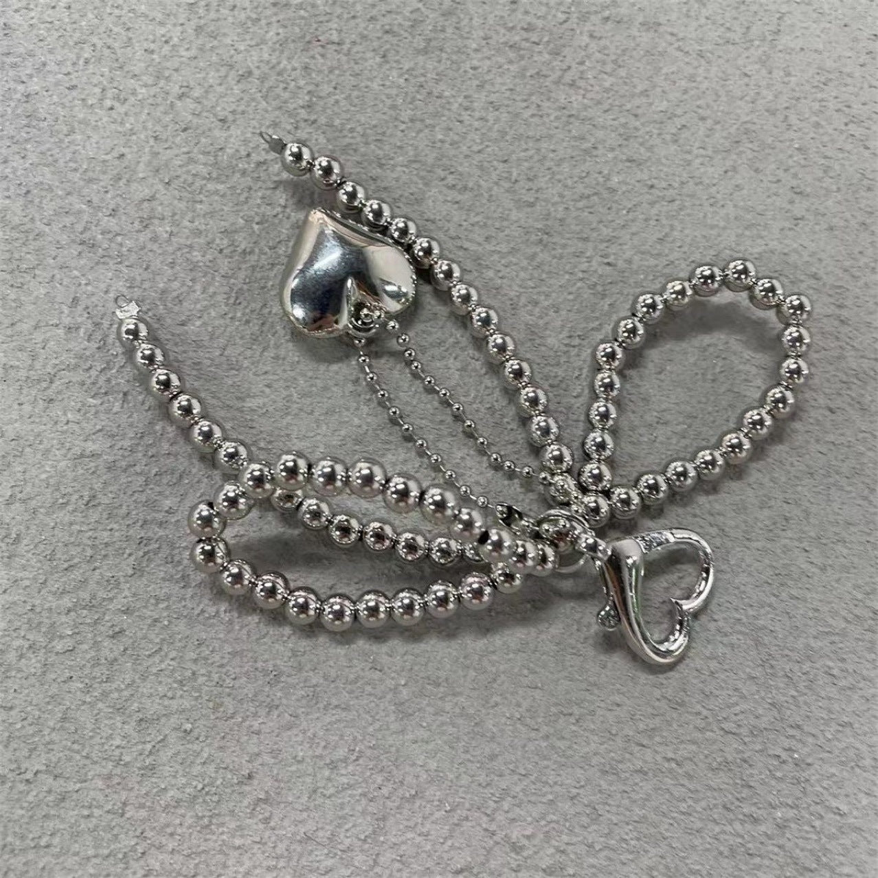 Acrylic Keychain With Pearl Bow And Heart Pendant Elegant Fashion Accessory Gift For Women For Daily Gift Idea