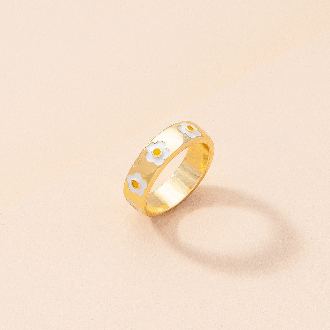 Women Alloy Flower Ring Floral Rings Retro Geometric Ring For Women Everyday Fashion Jewelry Gift For Her Cute