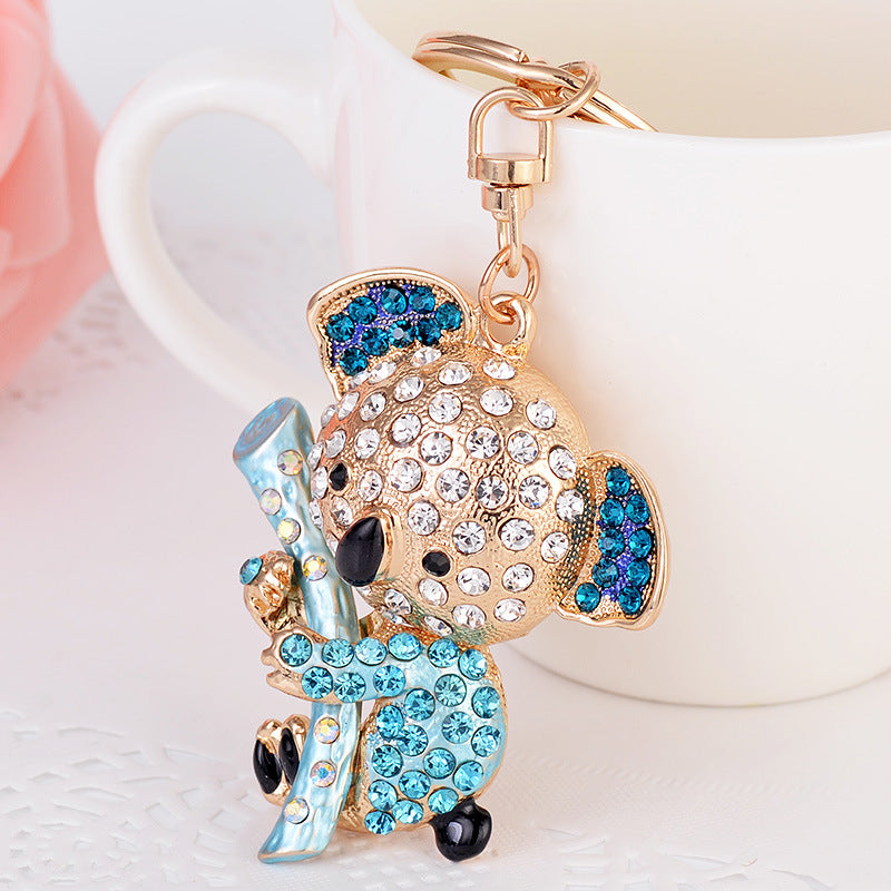 Keychain With Diamond Accents Metal Animal Pendant Ornament Bag Gift For Wedding Birthday Graduation Fun Great