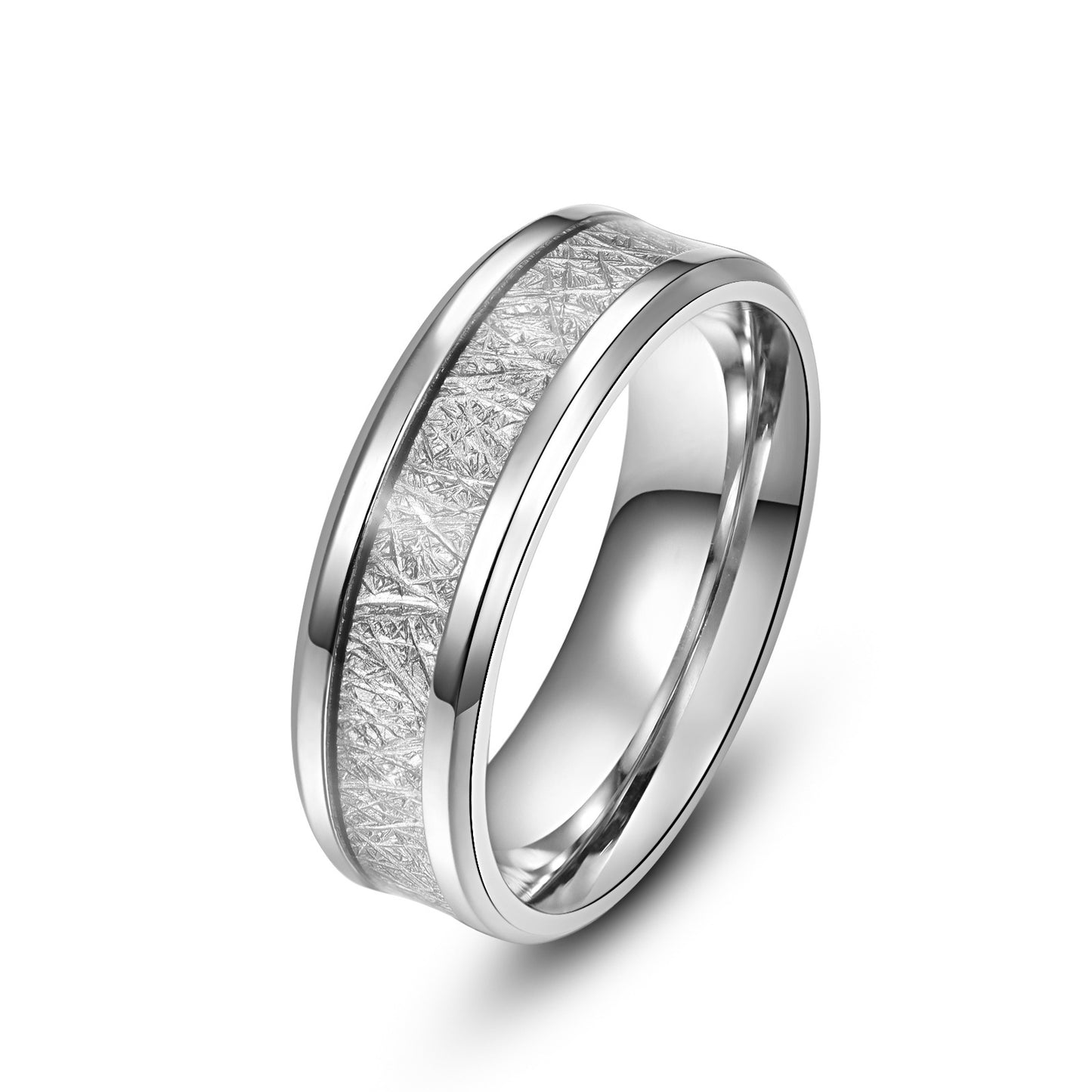 Metal Ring Titanium Steel Band With Silver Thread Accent And Black Ring For Men And Women Fashion For Daily Wear