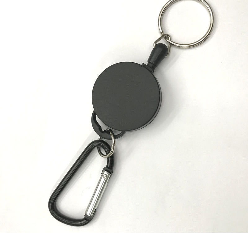 Retractable Key Ring 65cm Steel Wire Rope Heavy Duty Keychain Belt Clip Easy Pull Key Holder Everyday Use Quick Access