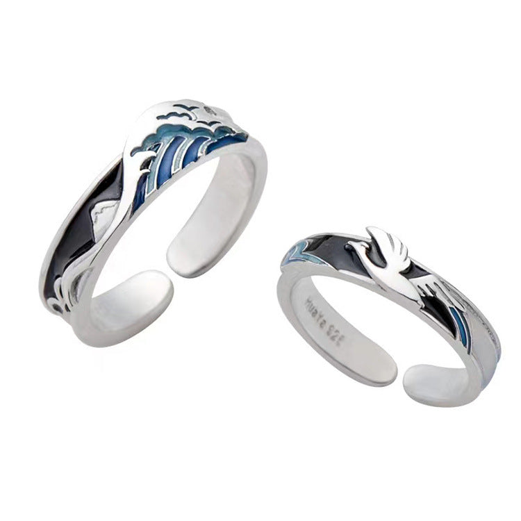 Couple Ring Adjustable Copper Jewelry In Original And Japanese Style Niche Design For Lovers And Friends Today