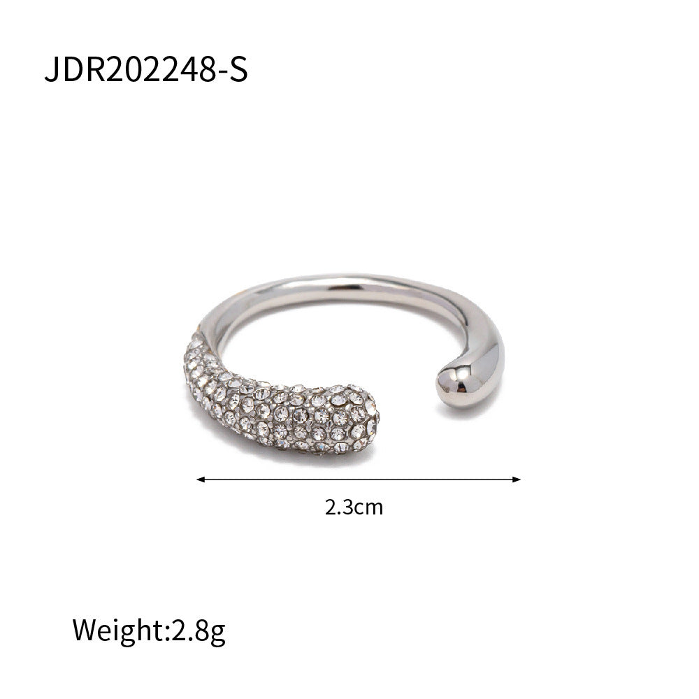 Stainless Steel Ring Electroplated With Zircon Stone Fashion Jewelry For Women Girls Band Ring For Any Occasion