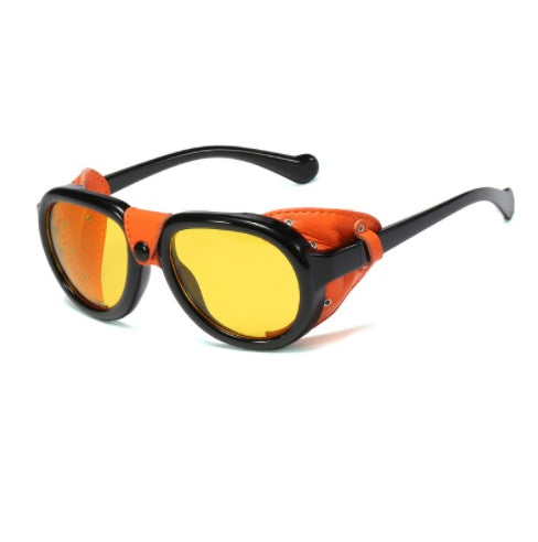 Aviator Style Sunglasses With Retro Rivet Design And UV Protection PC Lenses For Round Oval And Long Faces Pro