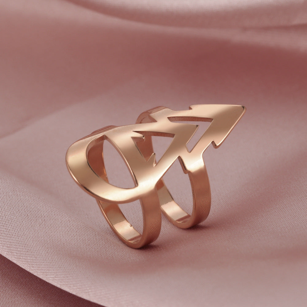Arrow Ring Stainless Steel Unisex Jewelry Silver Rose Gold
