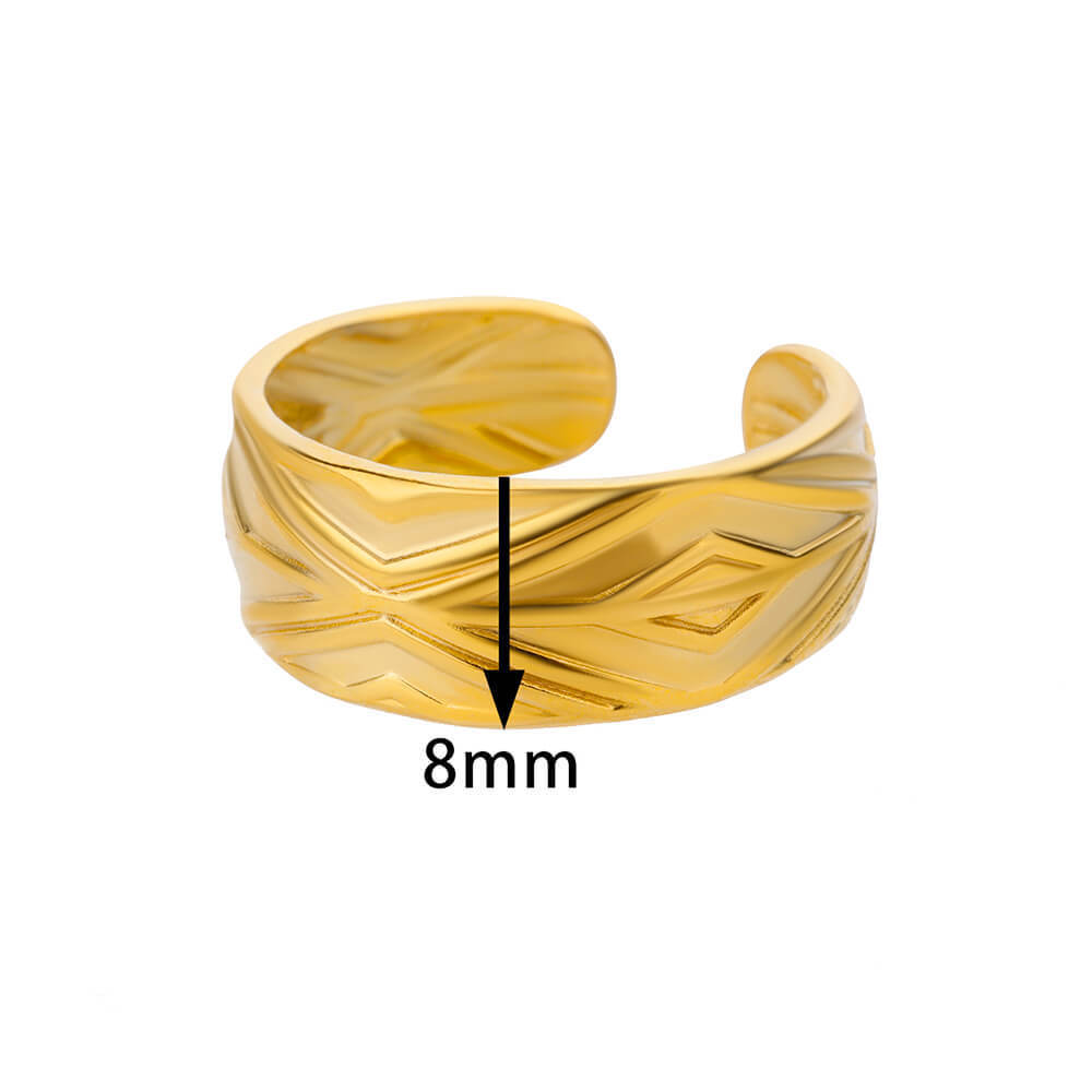 Elegant Stainless Steel Open Ring For Women Fashion Jewelry Electroplated Durable Statement Gift For Her Style