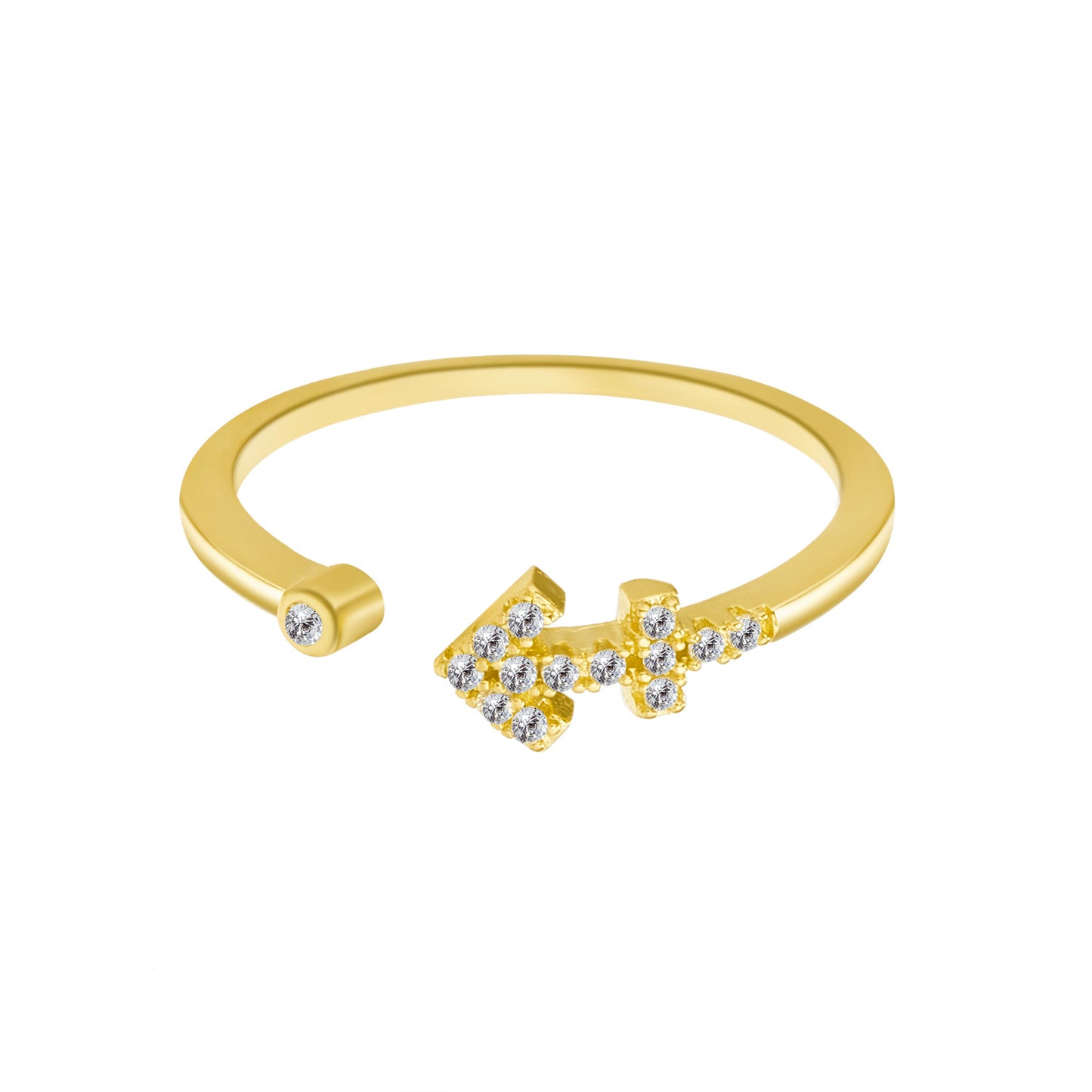Gold Zodiac Sign Ring Electroplated Alloy Constellation Jewelry For Women And Girls Perfect Everyday Wear Shine