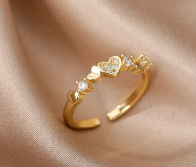 Geometric Copper Ring With Bee Design European American Fashion Statement Jewelry Fishbone Ring Golden Elegant