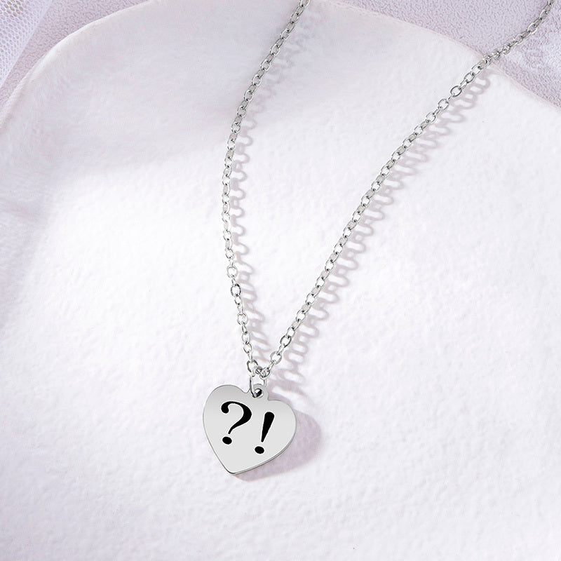 Womens Heart Pendant Necklace Stainless Steel Silver Tone Fashion Jewelry Heart Charm With O Chain Length 42cm