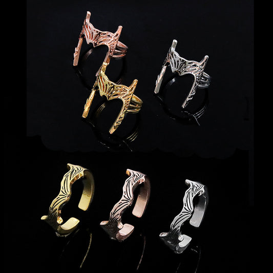 Unisex Adjustable Alloy Geometric Ring Electroplated Impression Fashion Ring for Women and Men Elegant Fashion