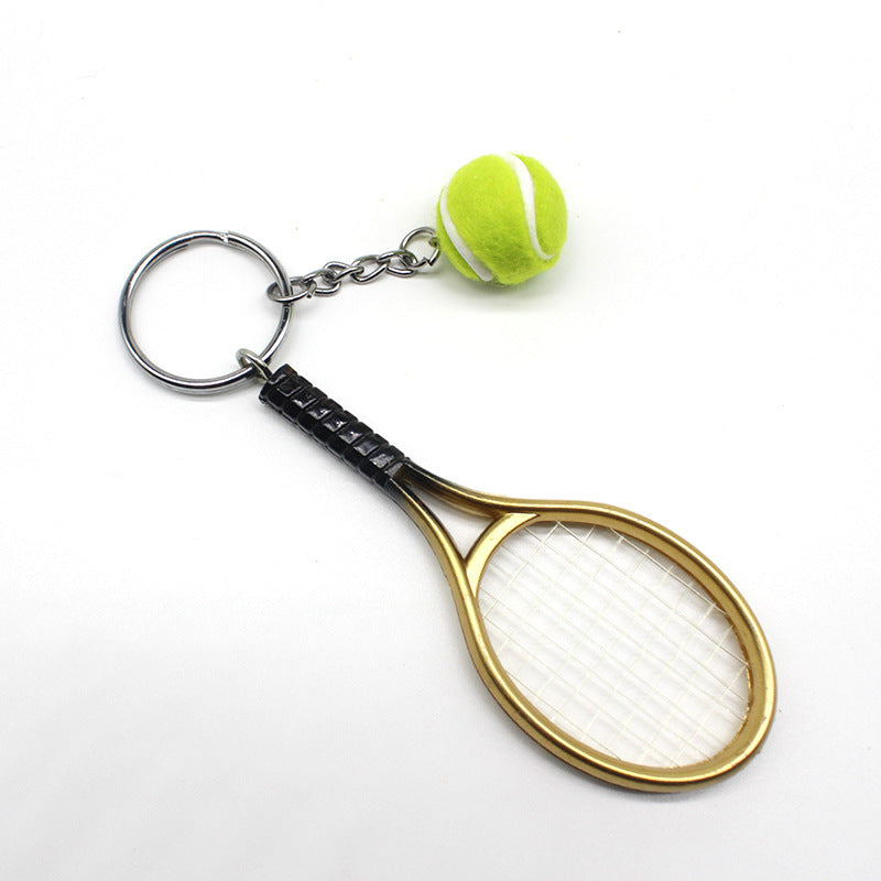 Tennis Racket Keychain Lightweight Plastic Sporty Keyring For Bags And Keys Green Lightweight Travel Accessory